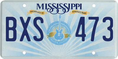 MS license plate BXS473