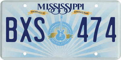 MS license plate BXS474