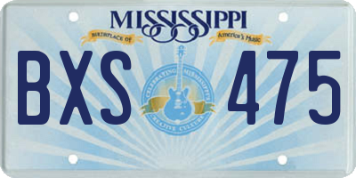 MS license plate BXS475