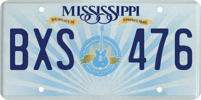 MS license plate BXS476