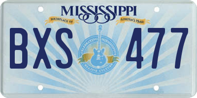 MS license plate BXS477