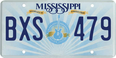 MS license plate BXS479