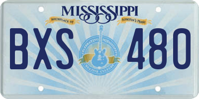 MS license plate BXS480
