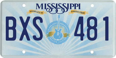 MS license plate BXS481