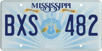 MS license plate BXS482