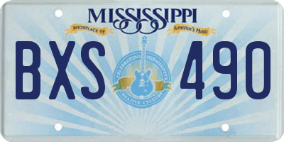 MS license plate BXS490