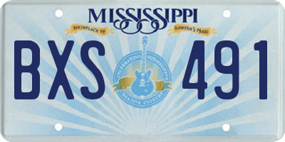 MS license plate BXS491