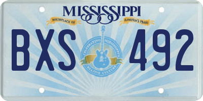 MS license plate BXS492