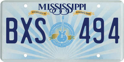 MS license plate BXS494