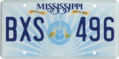 MS license plate BXS496