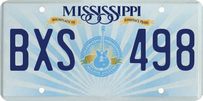 MS license plate BXS498