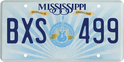 MS license plate BXS499