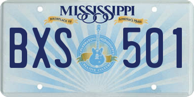 MS license plate BXS501