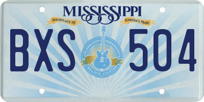MS license plate BXS504