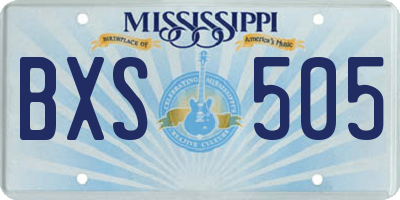 MS license plate BXS505