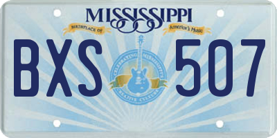 MS license plate BXS507