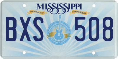 MS license plate BXS508