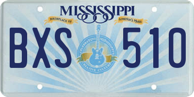 MS license plate BXS510