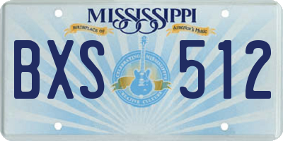 MS license plate BXS512
