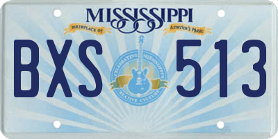 MS license plate BXS513