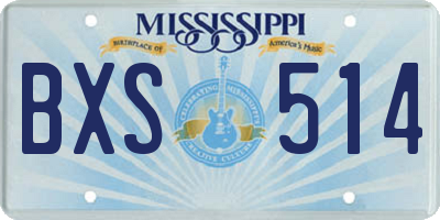 MS license plate BXS514
