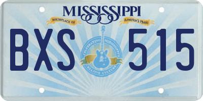 MS license plate BXS515