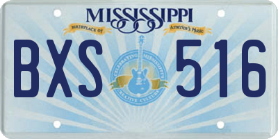 MS license plate BXS516