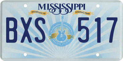 MS license plate BXS517