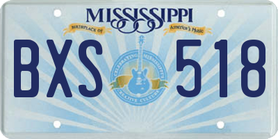 MS license plate BXS518