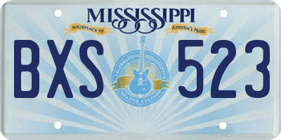 MS license plate BXS523