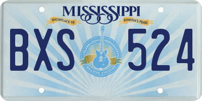 MS license plate BXS524