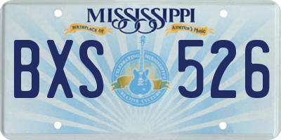 MS license plate BXS526