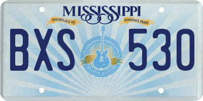 MS license plate BXS530