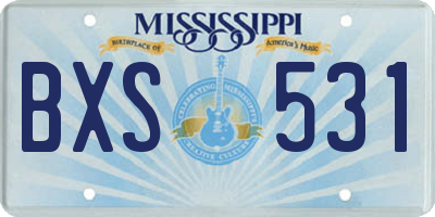 MS license plate BXS531