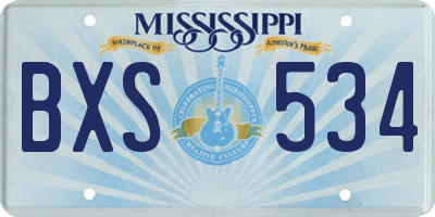 MS license plate BXS534