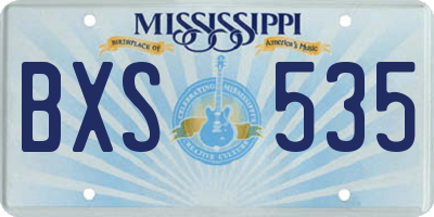 MS license plate BXS535