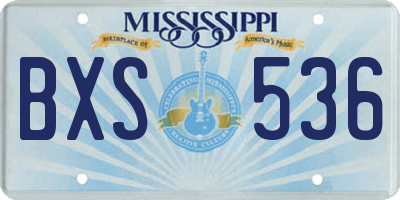 MS license plate BXS536