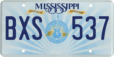 MS license plate BXS537