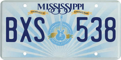 MS license plate BXS538