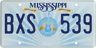 MS license plate BXS539