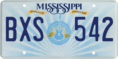 MS license plate BXS542