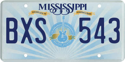 MS license plate BXS543
