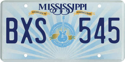 MS license plate BXS545