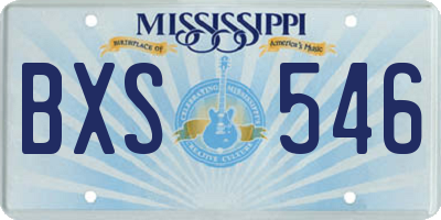 MS license plate BXS546