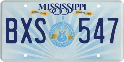 MS license plate BXS547