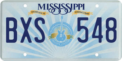 MS license plate BXS548