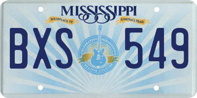 MS license plate BXS549