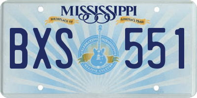 MS license plate BXS551