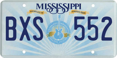 MS license plate BXS552