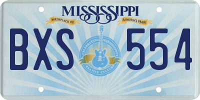 MS license plate BXS554